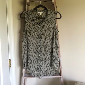 Sheer H&M button down tank top